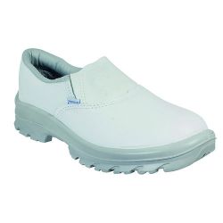 Ref: 0040 - Sapato Elástico Cartom Branco Sem Bico de Aço - Monodensidade